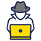 Hacker de sombrero gris