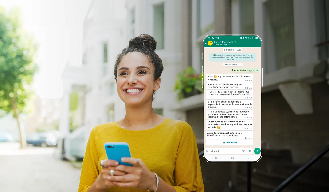 Whatsapp Banco Pichincha Ecuador: transacciones